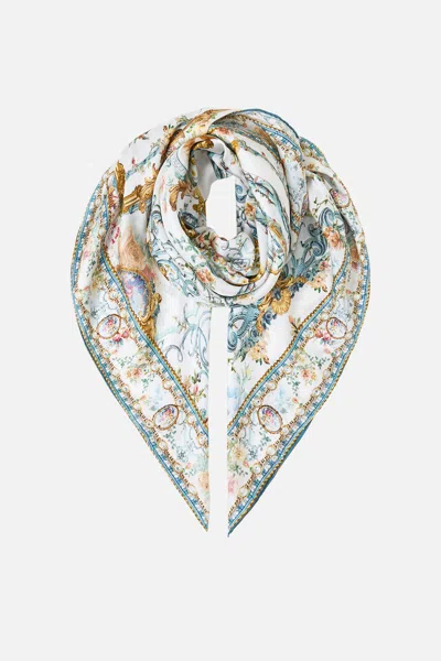 Camilla Large Crystalled Silk Square Scarf Ballad Of The Bibliothèque In Multi