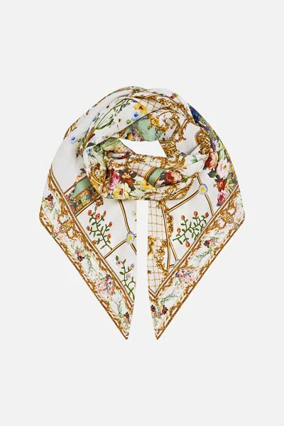 Camilla Large Crystalled Silk Square Scarf Dressing Room Drama In Multi