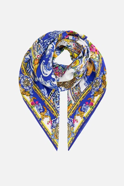 Camilla Large Crystalled Silk Square Scarf España Nirvana In Multi