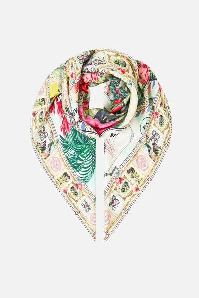 Camilla Large Crystalled Silk Square Scarf La Belle Botanique In Multi