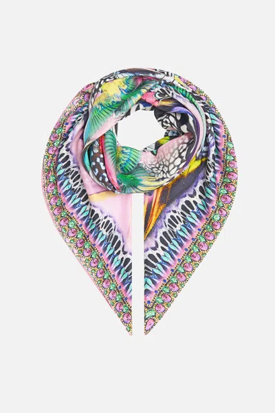 Camilla Large Crystalled Silk Square Scarf Millamorphosis In Multi