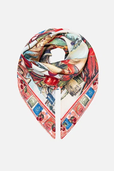 Camilla Large Crystalled Silk Square Scarf Notes From The Road In Multi
