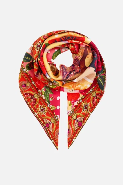 Camilla Large Crystalled Silk Square Scarf Olé Olé In Multi