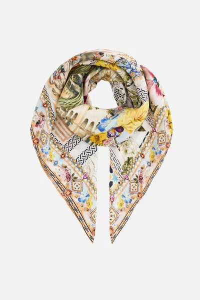 Camilla Large Crystalled Silk Square Scarf The Architects Of Alcázar In Multi