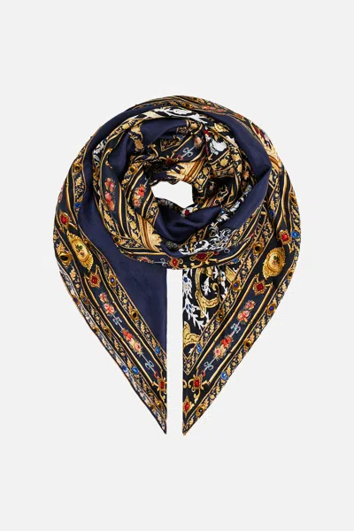 Camilla Large Crystalled Silk Square Scarf The Imperial Gate In Brown