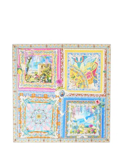 Camilla Large Navás Nouveau Crystal-embellishment Scarf In Blue