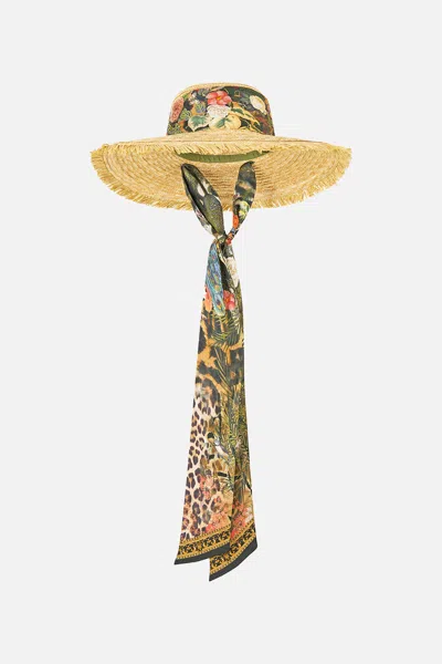 Camilla Large Raffia Sun Hat Leotigra Land In Brown