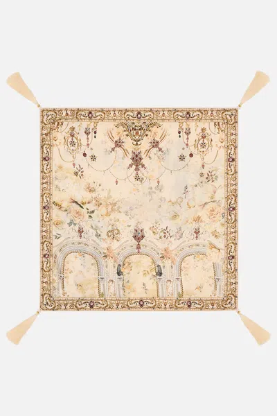 Camilla Large Square Cushion Adorned In Antiquity In Neutral