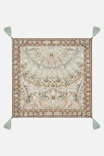 Camilla Large Square Cushion Ivory Tower Tales In Multi