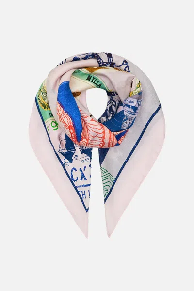 Camilla Large Square Scarf Haute Passport In Pink