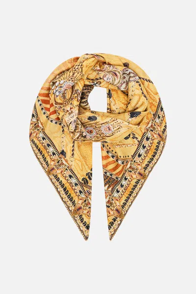Camilla Large Square Scarf Valley Of The Kings In Neutral