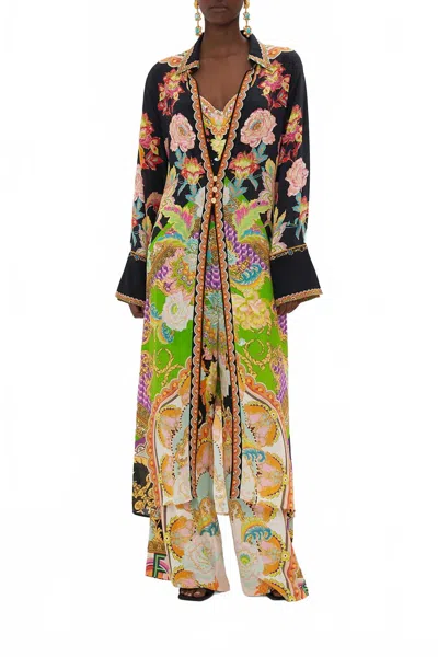 Camilla Layer With Collar Jacket In Sundowners In Sicily In Multi