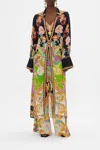 Camilla Printed Maxi Dress In Black/green/orange/yellow