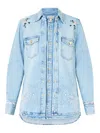 Camilla Layered Embroidered Shirt In Blue