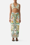 Camilla Layered Long Sarong W Tie Front In Multi