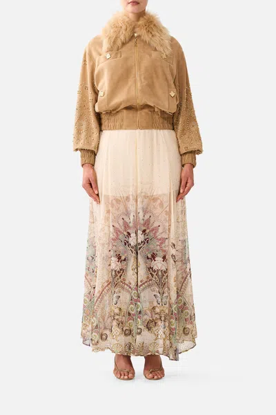 Camilla Leather Bomber With Pocket Details A Meeting Of Masterpieces In Neutral