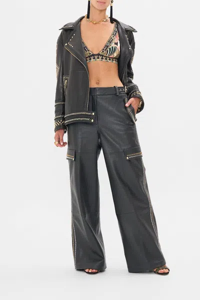 Camilla Leather Utility Pant They Called Her Nefertari In Gray