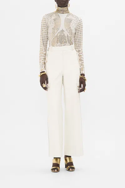 Camilla Leather Utility Pant Valley Of The Queens In White