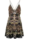 Camilla Leopard-print Cutout Silk Minidress In Multicolour