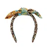 Camilla Leopard Print Headband With Knot In Multi