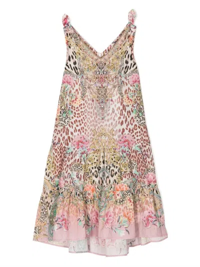 Camilla Kids' Graphic-print Cotton Dress In Multicolour