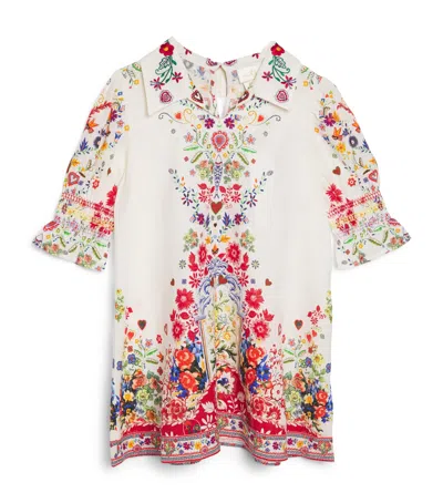 Camilla Kids' Linen-blend Faith, Luck & Justice Dress In Red