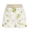 Camilla Linen Botanical Utopia Shorts In White
