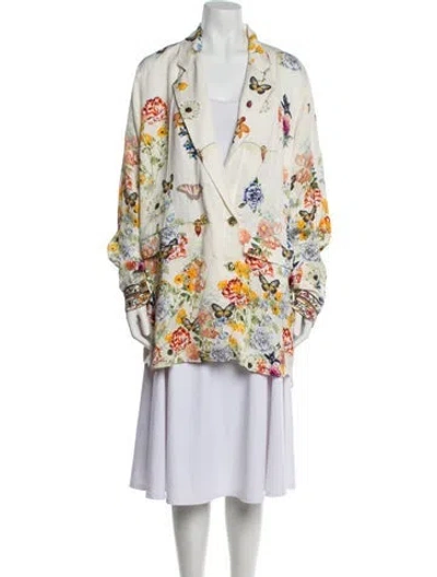 Pre-owned Camilla Linen Floral Print Jacket In Neutral