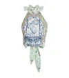 Camilla Linen Jardim Party Halterneck Top In Blue