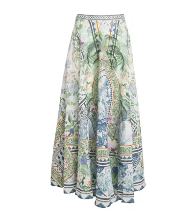 Camilla Linen Jardim Party Maxi Skirt