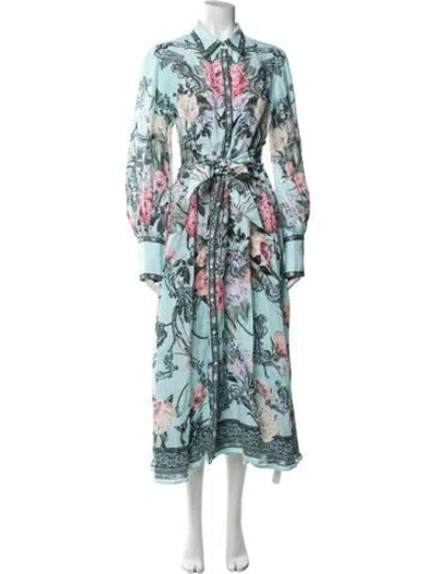 Pre-owned Camilla Linen Long Dress In Blue