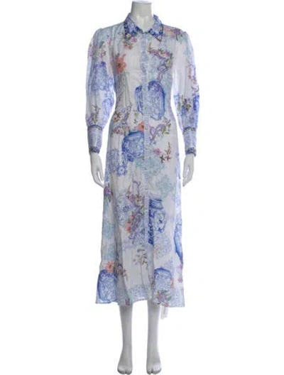Pre-owned Camilla Linen Long Dress In Multi