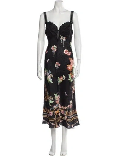 Pre-owned Camilla Linen Long Dress W/ Tags In Black