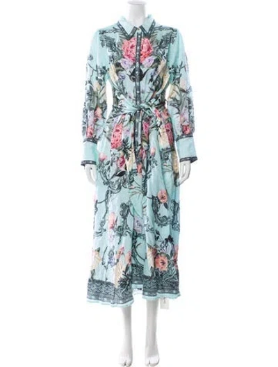 Pre-owned Camilla Linen Long Dress W/ Tags In Blue