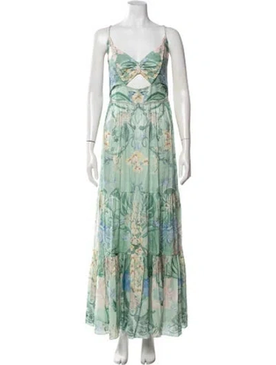Pre-owned Camilla Linen Long Dress W/ Tags In Green