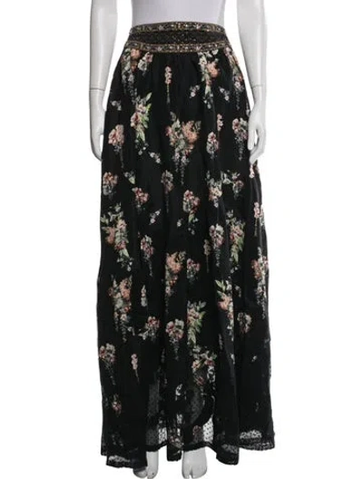 Pre-owned Camilla Linen Long Skirt In Black