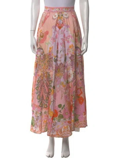 Pre-owned Camilla Linen Long Skirt In Pink