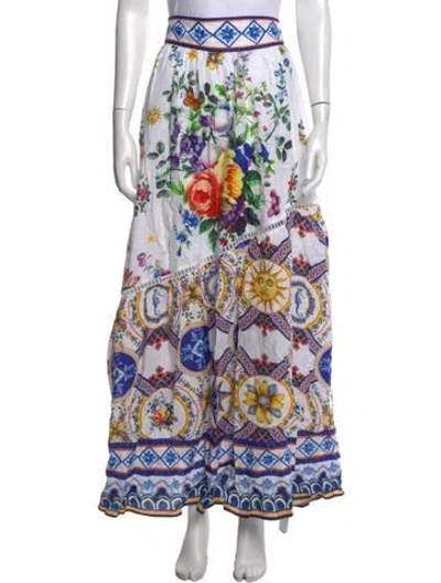 Pre-owned Camilla Linen Long Skirt W/ Tags In Multicolor
