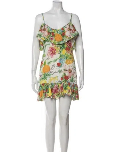 Pre-owned Camilla Linen Mini Dress In Green