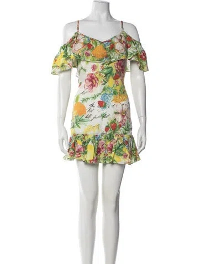 Pre-owned Camilla Linen Mini Dress In Green