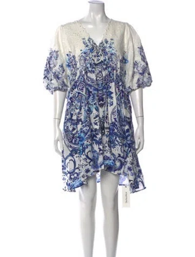 Pre-owned Camilla Linen Mini Dress In Multi