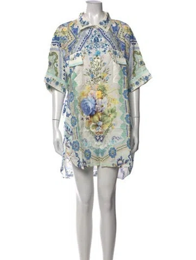 Pre-owned Camilla Linen Mini Dress W/ Tags In Blue