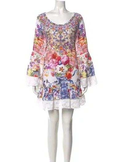 Pre-owned Camilla Linen Mini Dress In White