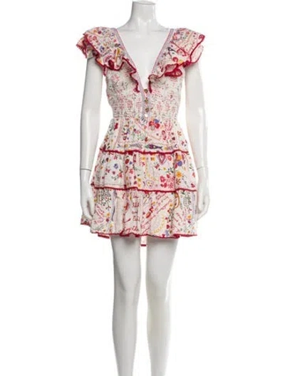 Pre-owned Camilla Linen Mini Dress In White