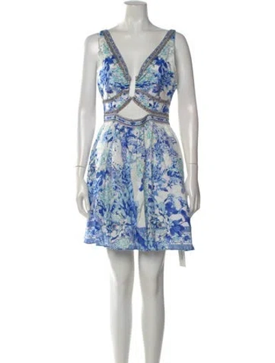 Pre-owned Camilla Linen Mini Dress In White