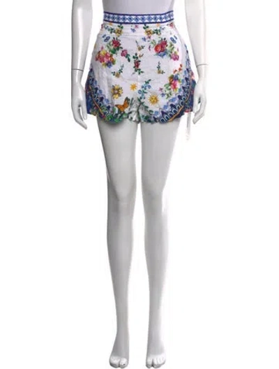Pre-owned Camilla Linen Mini Shorts In Blue