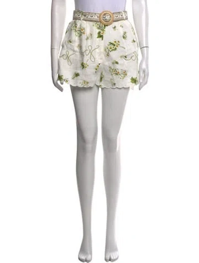 Pre-owned Camilla Linen Mini Shorts In Neutrals