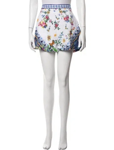 Pre-owned Camilla Linen Mini Shorts W/ Tags In Blue