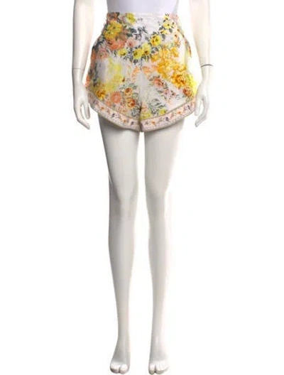 Pre-owned Camilla Linen Mini Shorts In White