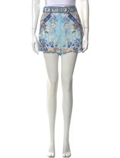 Pre-owned Camilla Linen Mini Shorts In White